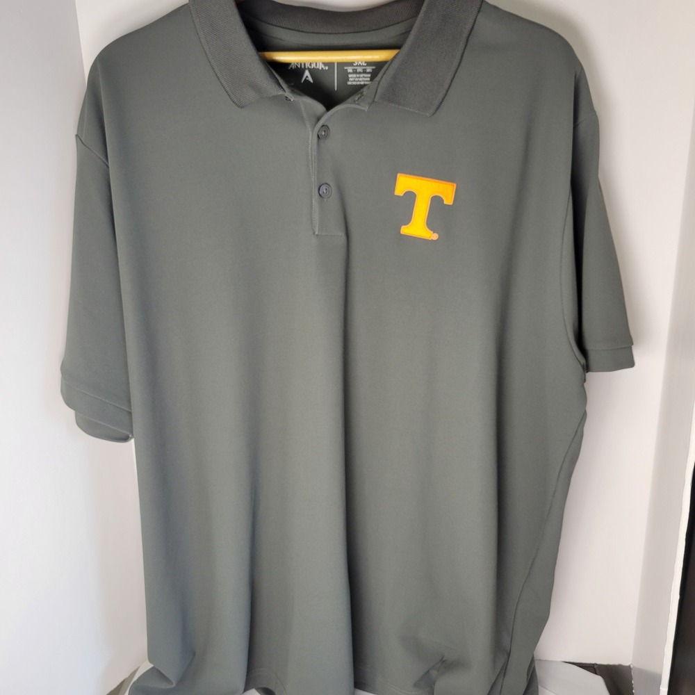 Antigua Tennessee Volunteers Polo Shirt Mens 3XL Gray Short Sleeve NCAA Golf